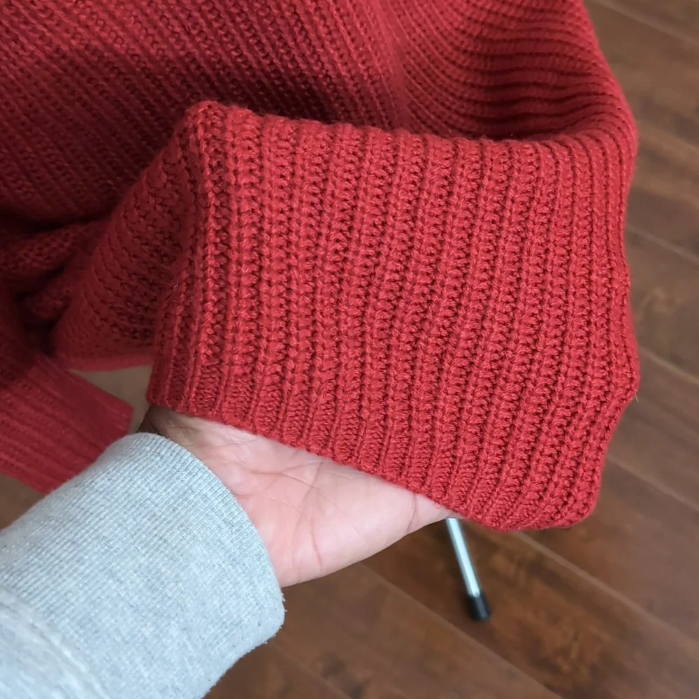 Joe Fresh| NWT Red Long Sleeve Mock Neck Midi Knit Sweater Dress - Picture 5 of 13